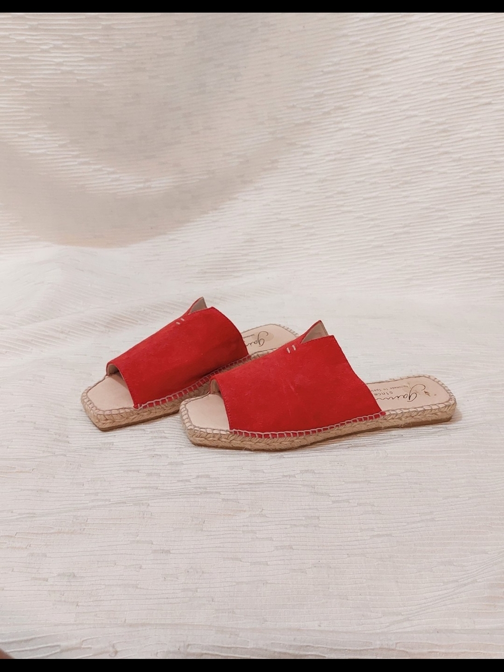 Gaimo Red Suede Open-Toe Slide Mules Women's Size 8 / 39 - Picture 4 of 12